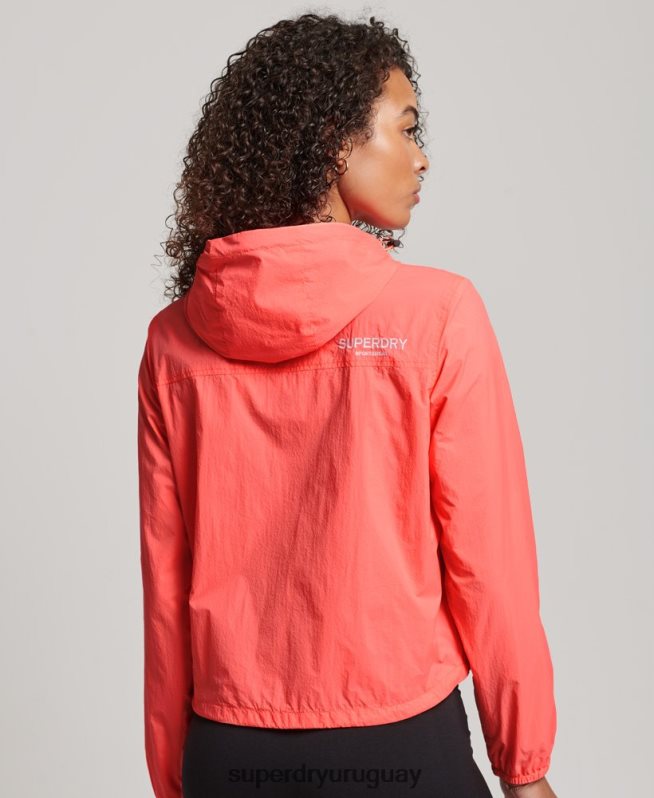 uy Superdry mujer chamarra ligera con logo Code Standard coral DT2N8Z3611 ropa