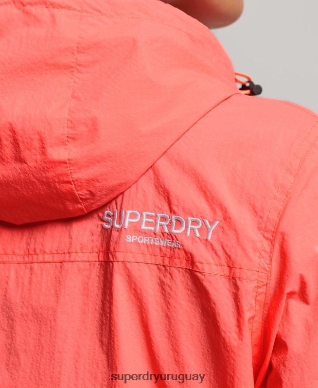 uy Superdry mujer chamarra ligera con logo Code Standard coral DT2N8Z3611 ropa