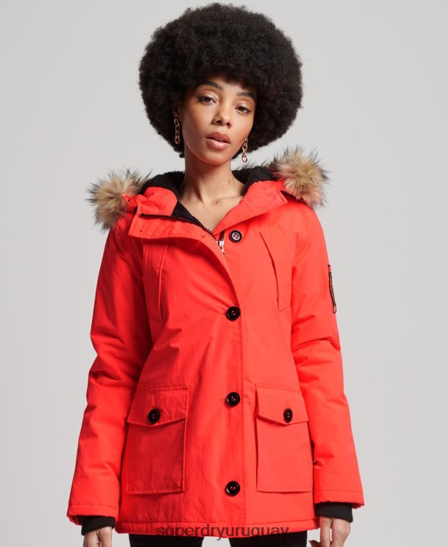 uy Superdry mujer chamarra parka Everest coral DT2N8Z5648 ropa