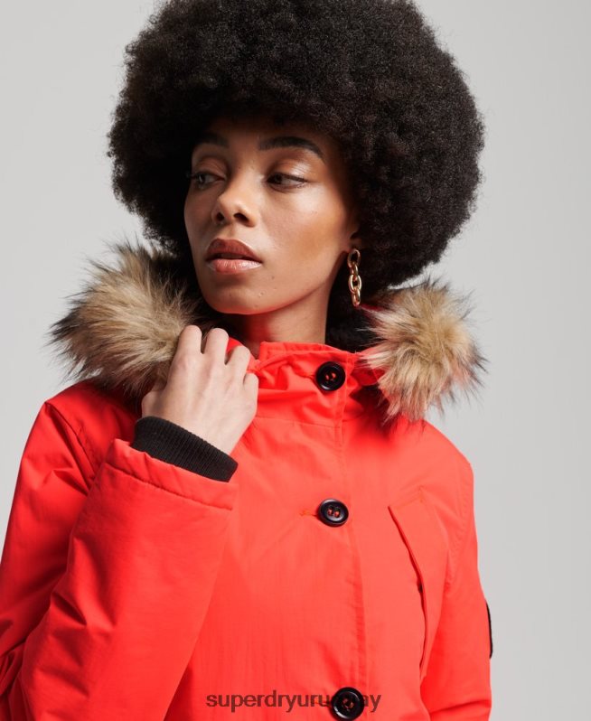 uy Superdry mujer chamarra parka Everest coral DT2N8Z5648 ropa