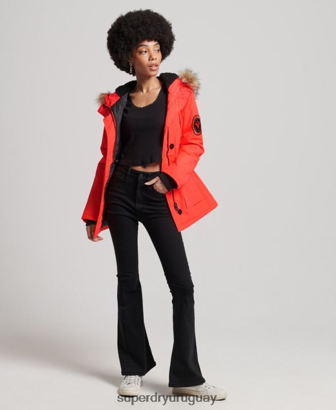 uy Superdry mujer chamarra parka Everest coral DT2N8Z5648 ropa