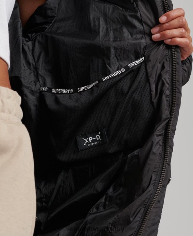 uy Superdry mujer chamarra parka acolchada capullo xpd negro DT2N8Z5435 ropa