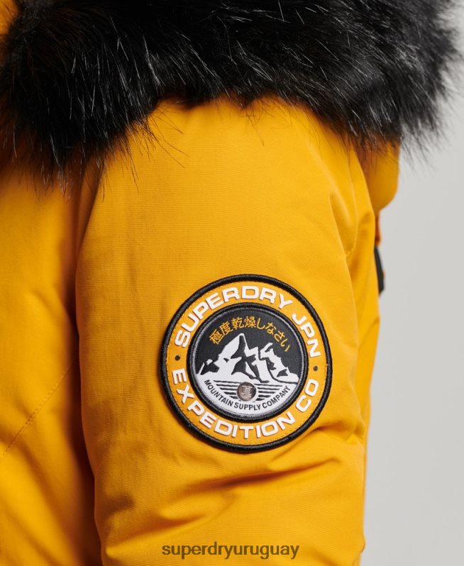 uy Superdry mujer chamarra parka ashley everest amarillo DT2N8Z5740 ropa