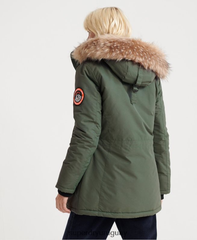 uy Superdry mujer chamarra parka ashley everest verde DT2N8Z5716 ropa