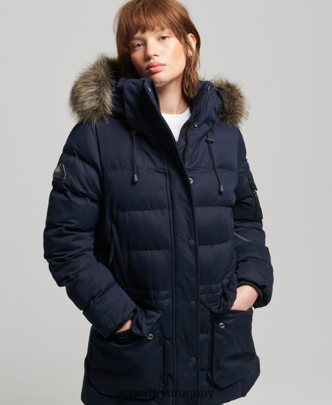 uy Superdry mujer chamarra parka de expedición de microfibra Armada DT2N8Z3658 ropa
