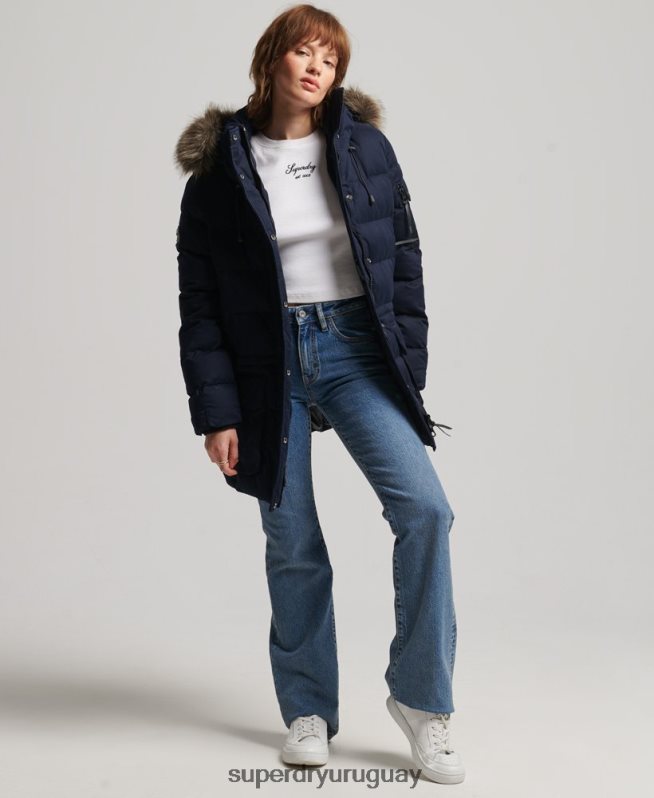 uy Superdry mujer chamarra parka de expedición de microfibra Armada DT2N8Z3658 ropa