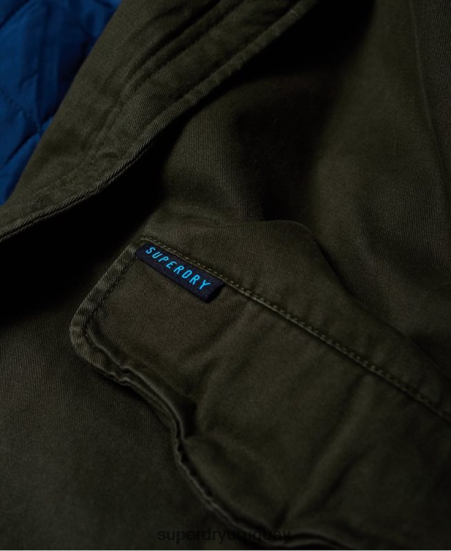 uy Superdry mujer chamarra parka de piel sintética de color halcón caqui DT2N8Z3862 ropa