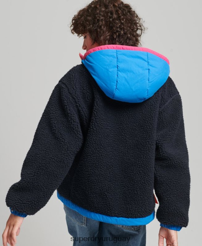 uy Superdry mujer chamarra sherpa con capucha Armada DT2N8Z5722 ropa