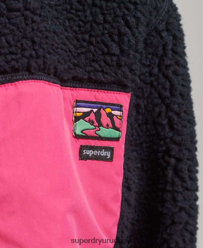 uy Superdry mujer chamarra sherpa con capucha Armada DT2N8Z5722 ropa