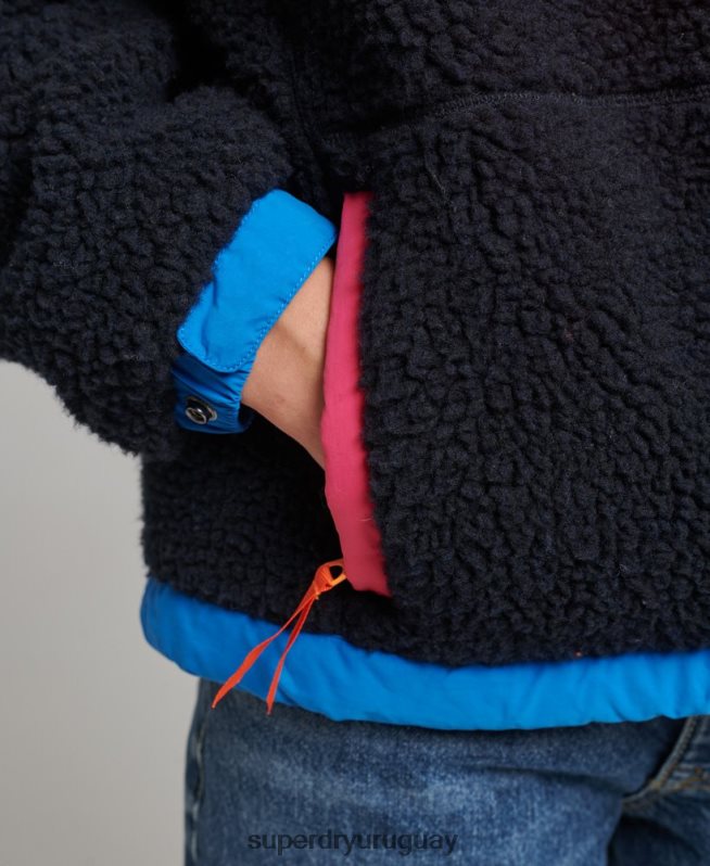 uy Superdry mujer chamarra sherpa con capucha Armada DT2N8Z5722 ropa
