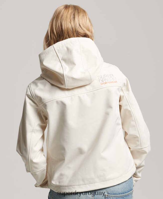 uy Superdry mujer chamarra softshell con capucha de código trekker crema DT2N8Z3515 ropa
