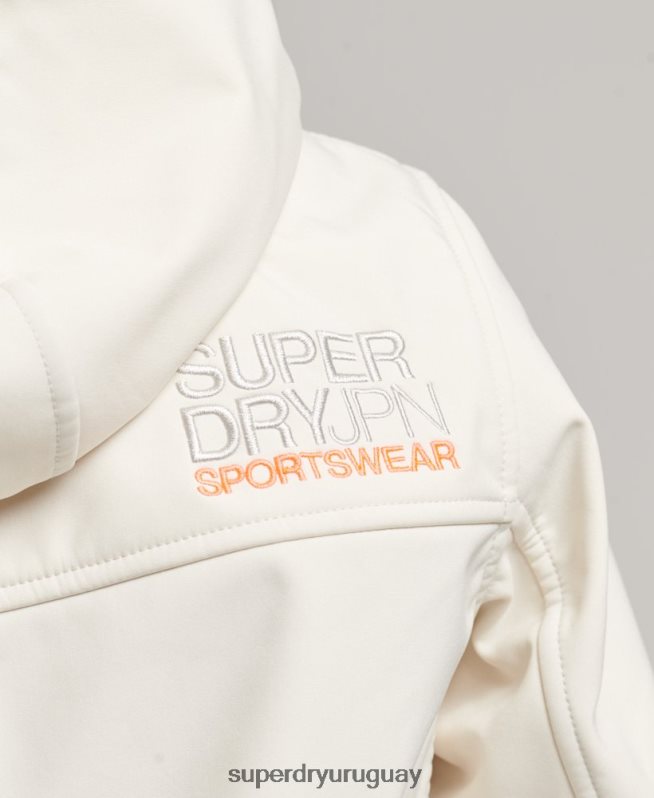 uy Superdry mujer chamarra softshell con capucha de código trekker crema DT2N8Z3515 ropa