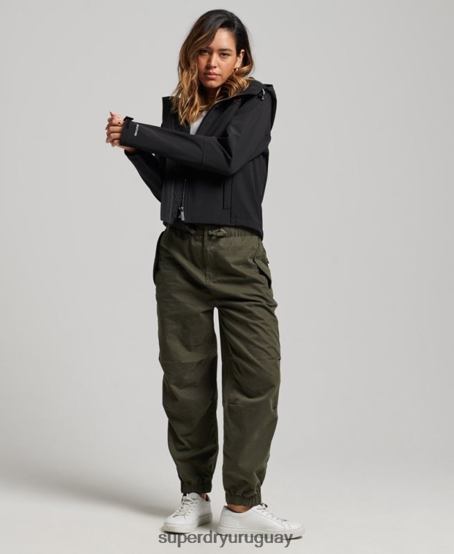 uy Superdry mujer chamarra softshell con capucha de código trekker negro DT2N8Z3529 ropa