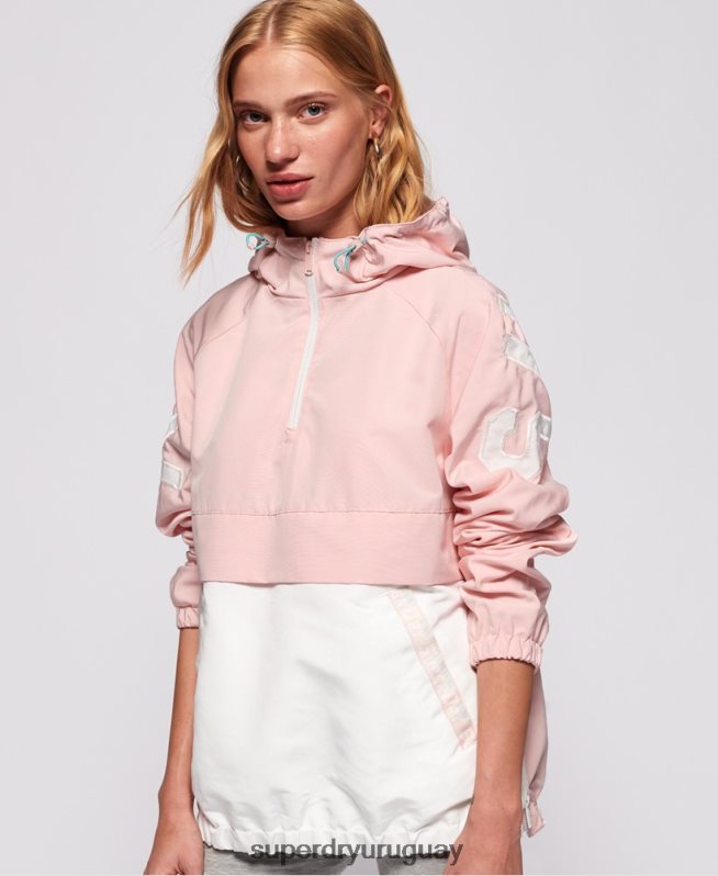 uy Superdry mujer chamarra tipo saco con diseño colour block rosa DT2N8Z3861 ropa