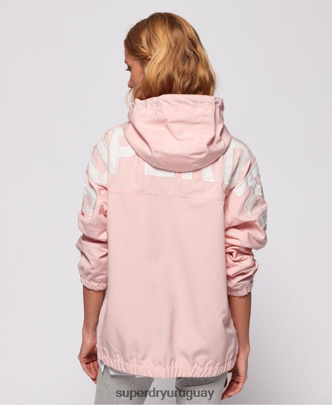 uy Superdry mujer chamarra tipo saco con diseño colour block rosa DT2N8Z3861 ropa