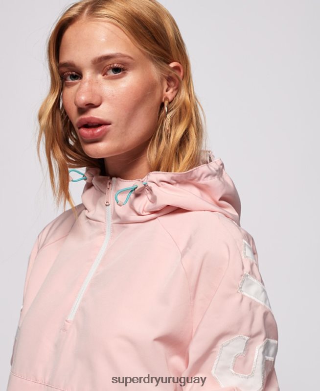 uy Superdry mujer chamarra tipo saco con diseño colour block rosa DT2N8Z3861 ropa