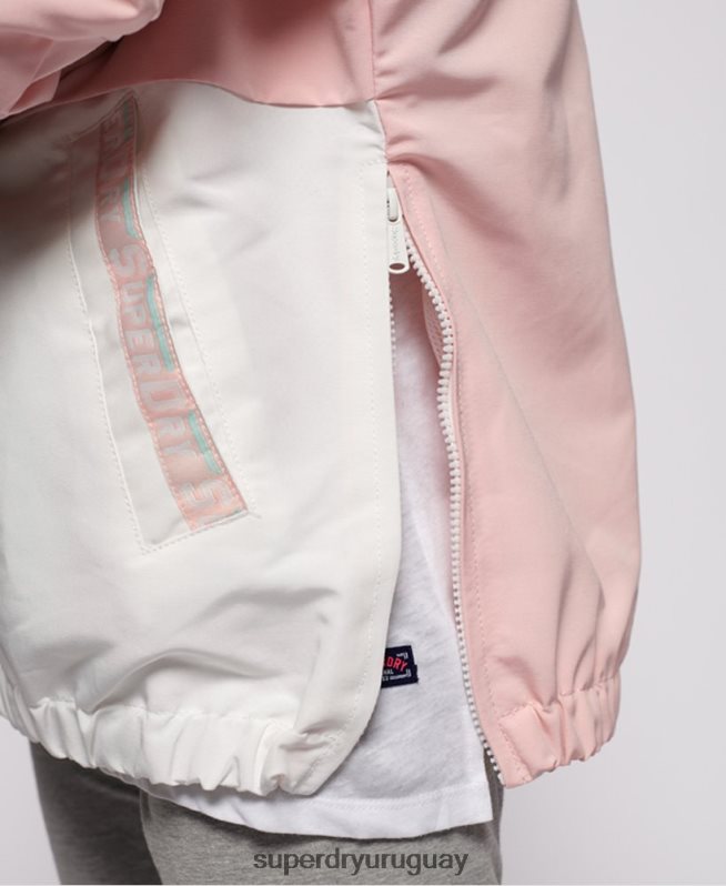 uy Superdry mujer chamarra tipo saco con diseño colour block rosa DT2N8Z3861 ropa