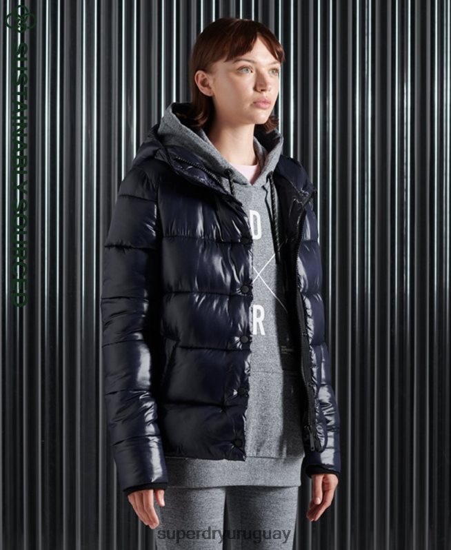 uy Superdry mujer chamarra toya de alto brillo Armada DT2N8Z3853 ropa