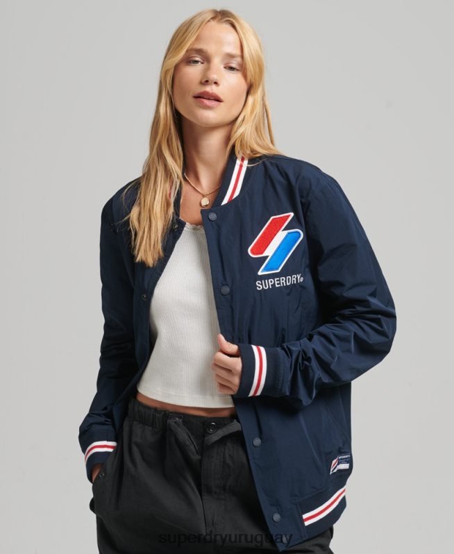 uy Superdry mujer chamarra universitaria oversize de nailon Armada DT2N8Z5728 ropa