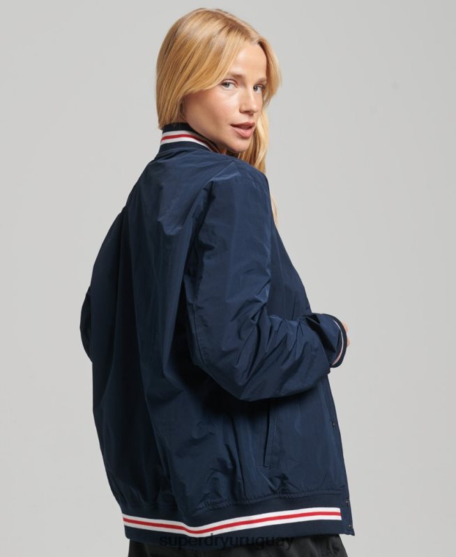 uy Superdry mujer chamarra universitaria oversize de nailon Armada DT2N8Z5728 ropa