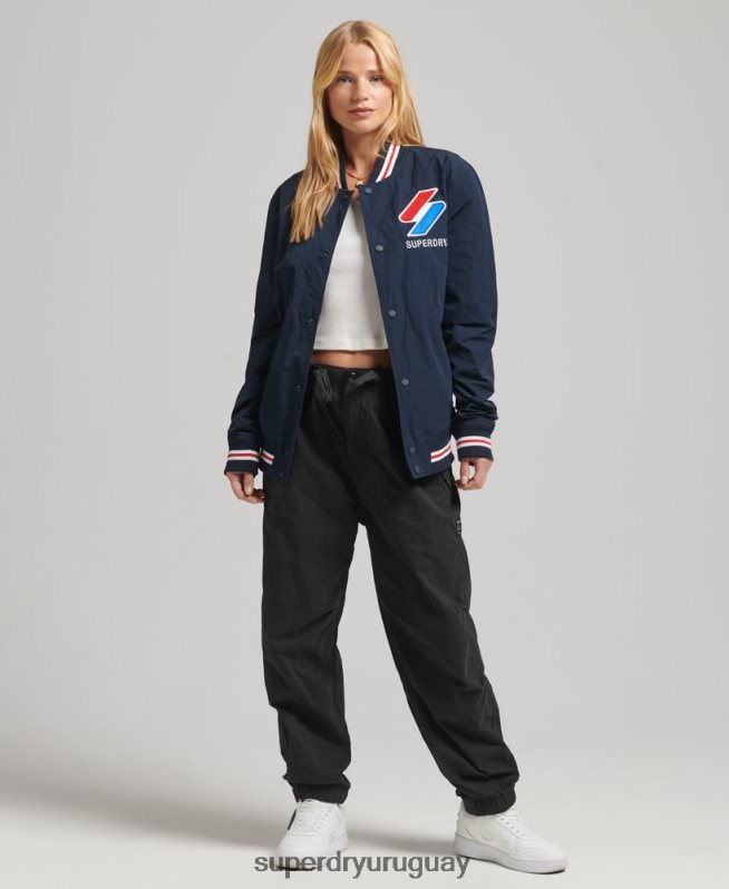 uy Superdry mujer chamarra universitaria oversize de nailon Armada DT2N8Z5728 ropa