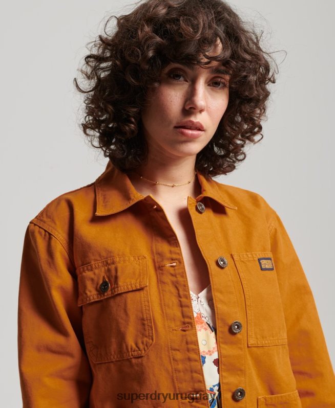 uy Superdry mujer chamarra vintage de algodón orgánico marrón DT2N8Z3538 ropa