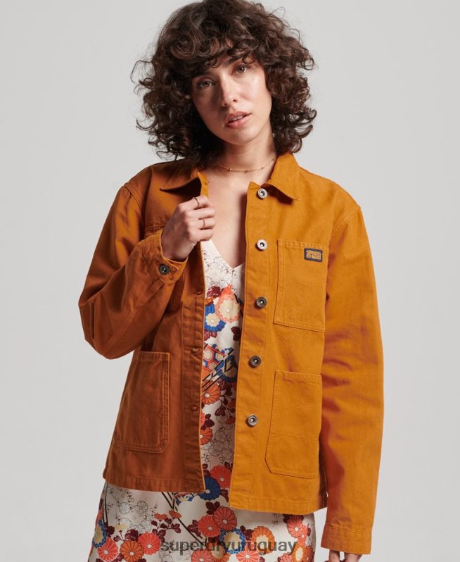 uy Superdry mujer chamarra vintage de algodón orgánico marrón DT2N8Z3538 ropa
