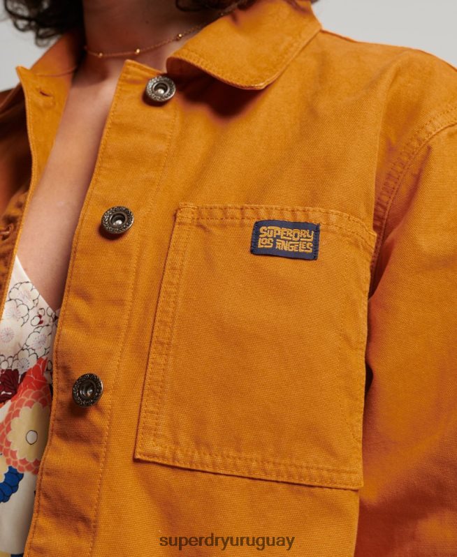 uy Superdry mujer chamarra vintage de algodón orgánico marrón DT2N8Z3538 ropa