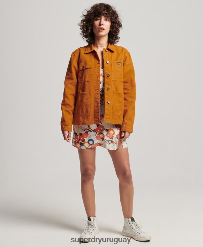 uy Superdry mujer chamarra vintage de algodón orgánico marrón DT2N8Z3538 ropa