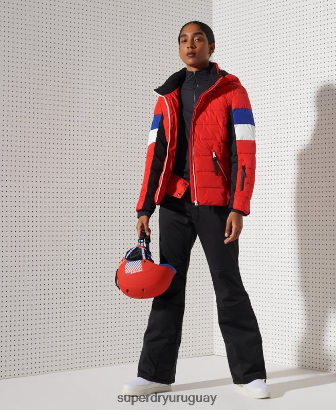 uy Superdry mujer chaqueta acolchada alpine revive rojo DT2N8Z5677 ropa