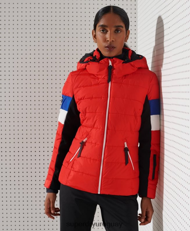 uy Superdry mujer chaqueta acolchada alpine revive rojo DT2N8Z5677 ropa