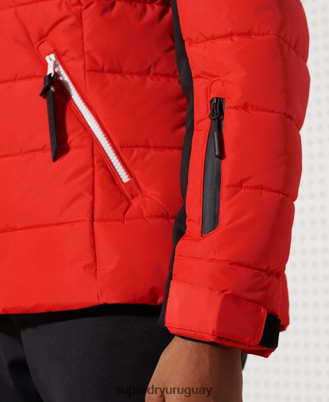 uy Superdry mujer chaqueta acolchada alpine revive rojo DT2N8Z5677 ropa