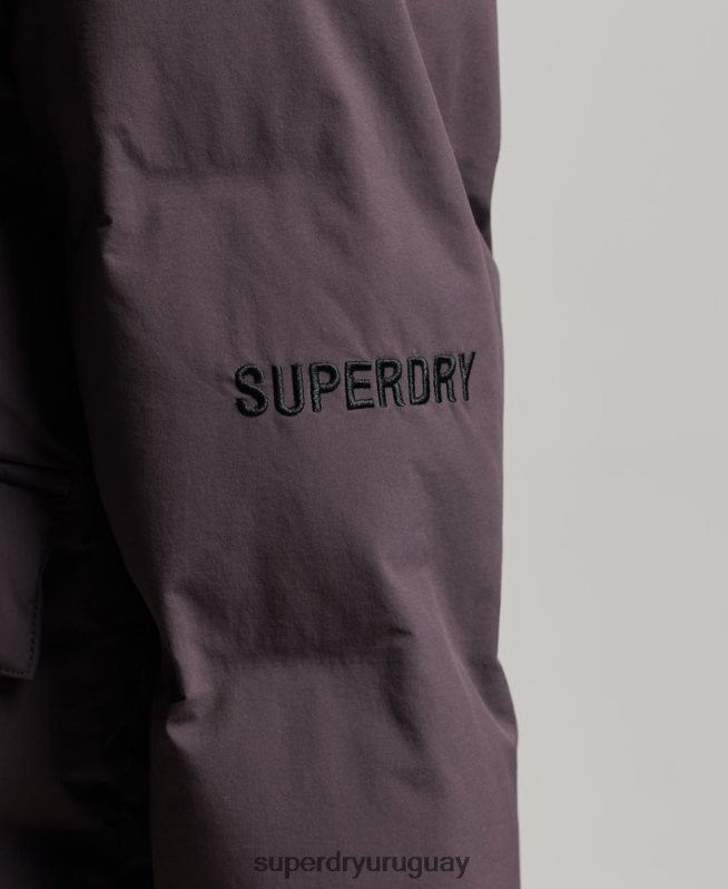 uy Superdry mujer chaqueta acolchada boxy tren púrpura DT2N8Z5456 ropa