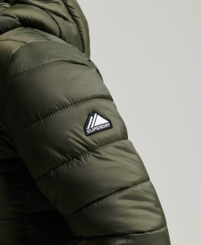 uy Superdry mujer chaqueta acolchada clásica de fuji caqui DT2N8Z3807 ropa