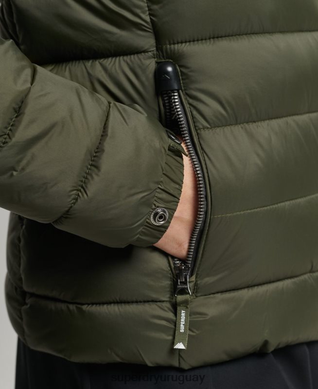 uy Superdry mujer chaqueta acolchada clásica de fuji caqui DT2N8Z3807 ropa
