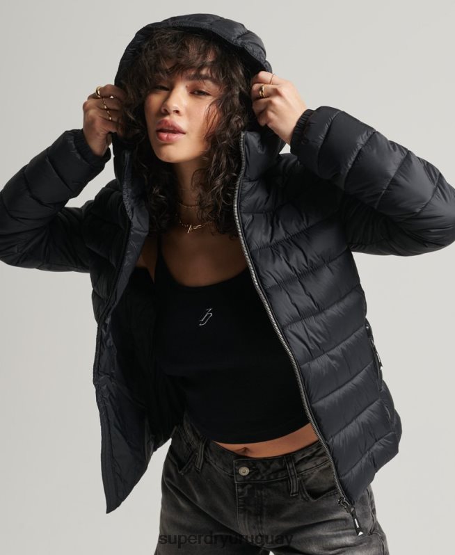 uy Superdry mujer chaqueta acolchada clásica de fuji negro DT2N8Z3794 ropa