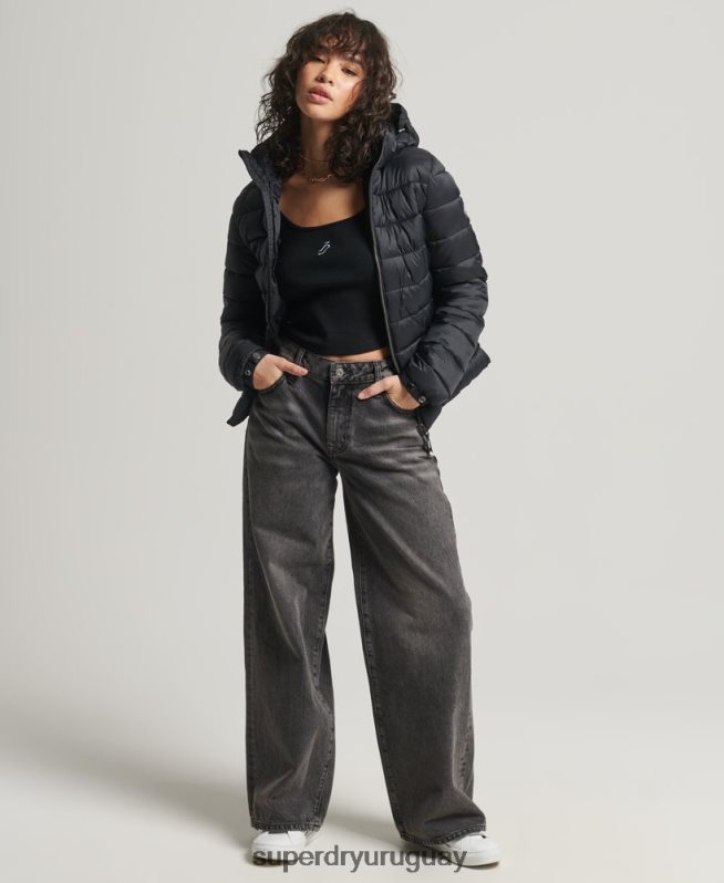 uy Superdry mujer chaqueta acolchada clásica de fuji negro DT2N8Z3794 ropa