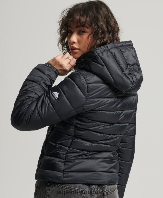 uy Superdry mujer chaqueta acolchada clásica de fuji negro DT2N8Z3794 ropa