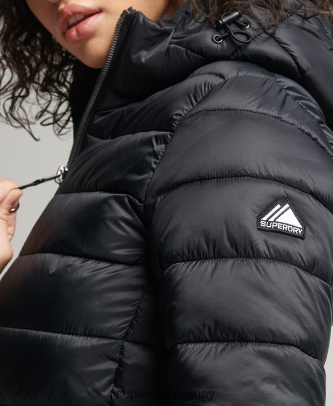 uy Superdry mujer chaqueta acolchada clásica de fuji negro DT2N8Z3794 ropa