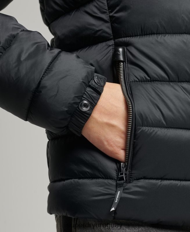 uy Superdry mujer chaqueta acolchada clásica de fuji negro DT2N8Z3794 ropa