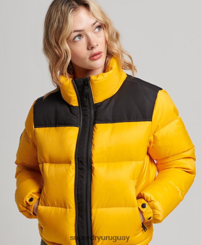 uy Superdry mujer chaqueta acolchada con código sportstyle amarillo DT2N8Z5511 ropa