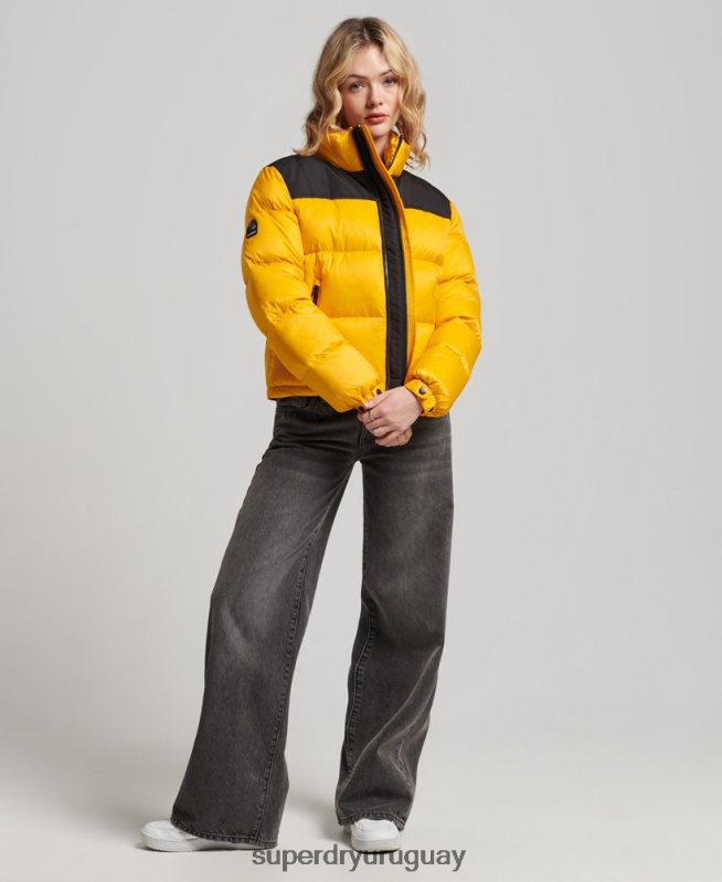 uy Superdry mujer chaqueta acolchada con código sportstyle amarillo DT2N8Z5511 ropa