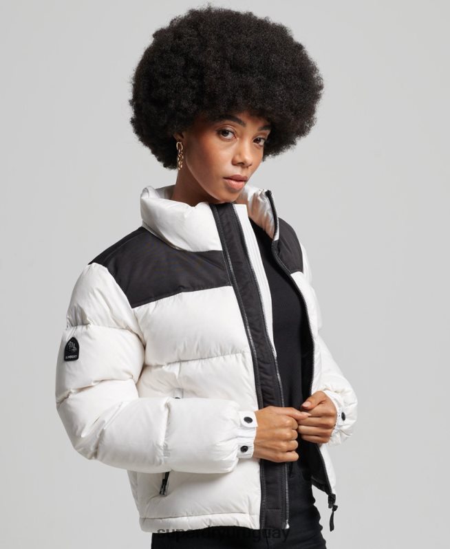 uy Superdry mujer chaqueta acolchada con código sportstyle blanco DT2N8Z5579 ropa