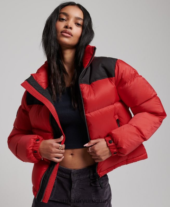 uy Superdry mujer chaqueta acolchada con código sportstyle rojo DT2N8Z5524 ropa