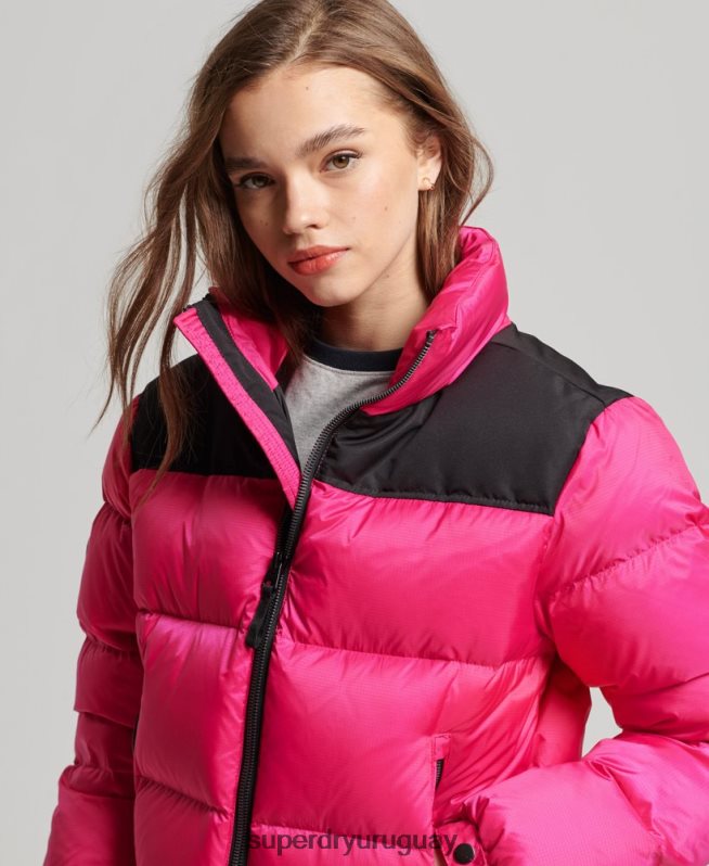uy Superdry mujer chaqueta acolchada con código sportstyle rosa DT2N8Z5491 ropa