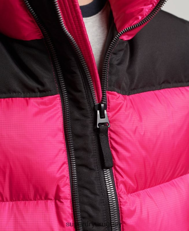 uy Superdry mujer chaqueta acolchada con código sportstyle rosa DT2N8Z5491 ropa