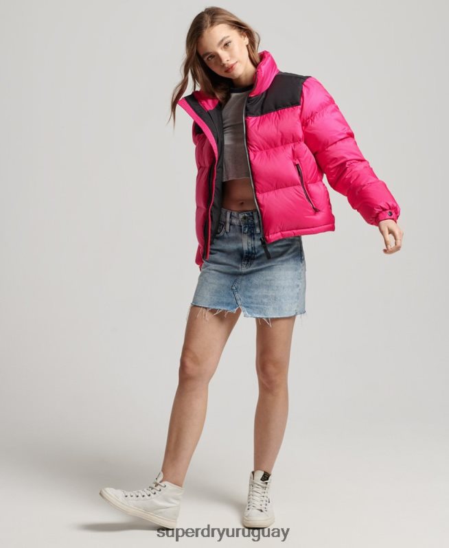uy Superdry mujer chaqueta acolchada con código sportstyle rosa DT2N8Z5491 ropa