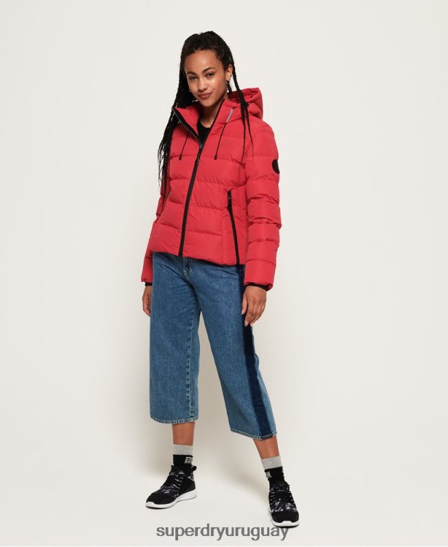 uy Superdry mujer chaqueta acolchada con ícono rojo DT2N8Z3831 ropa