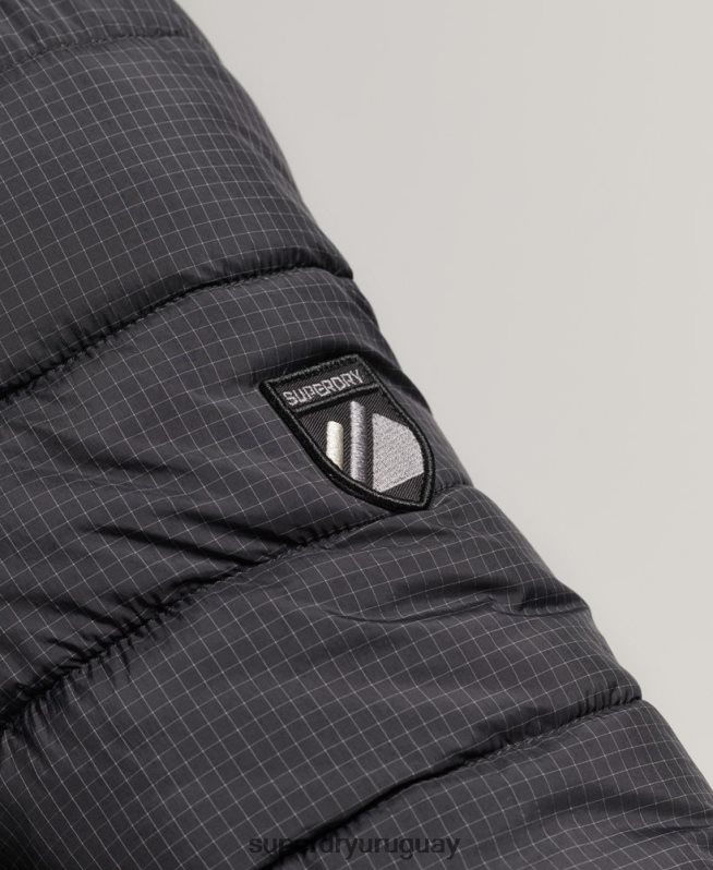 uy Superdry mujer chaqueta acolchada con logo clásico negro DT2N8Z5418 ropa