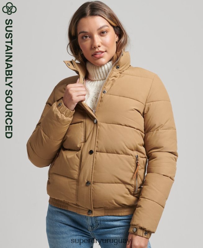 uy Superdry mujer chaqueta acolchada de montaña vintage marrón DT2N8Z5495 ropa